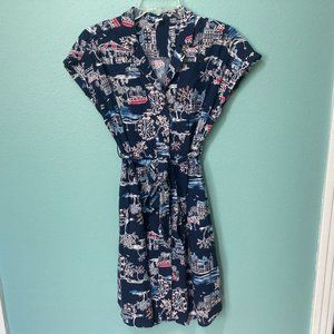 Old Navy Scenic Village Midi Shirt Dress Petite S